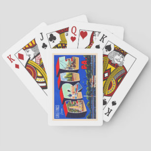 Erie Pennsylvania PA Vintage Large Letter Postcard Playing Cards