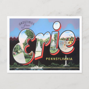 Erie, Pennsylvania Vintage Big Letters Postcard