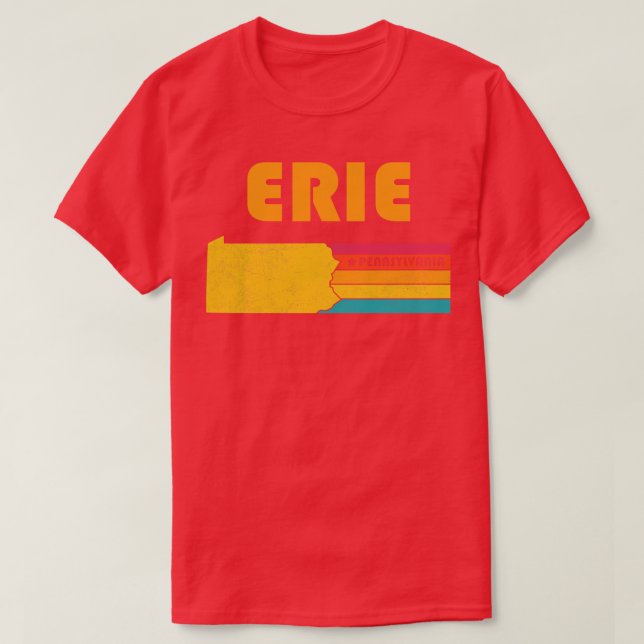 Erie Pennsylvania Vintage Distressed Souvenir T-Shirt (Design Front)