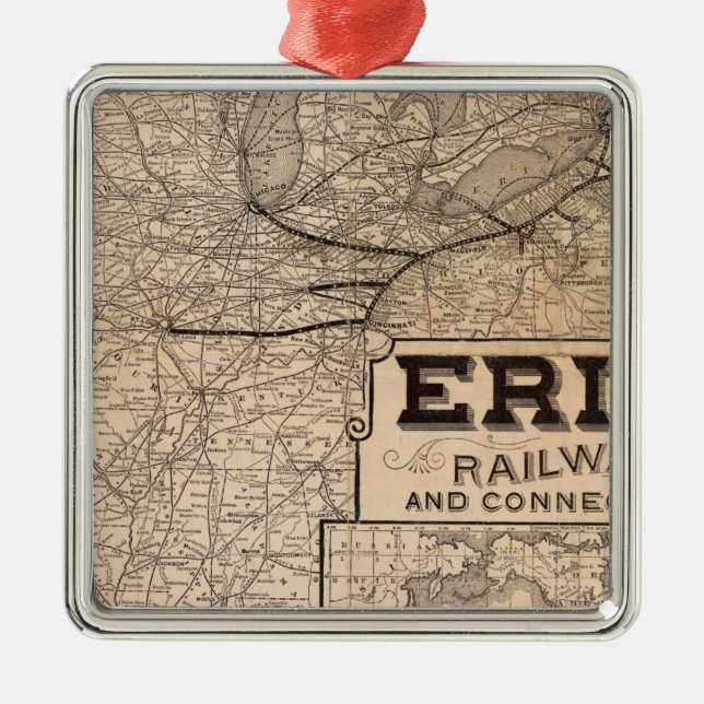 Erie Railway and connections Metal Tree Decoration (Front)