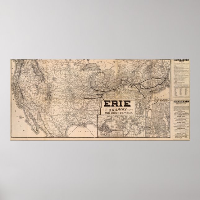 Erie Railway and connections Poster (Front)