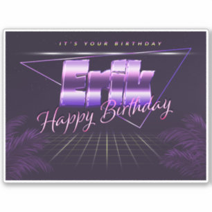 Erik Name First name lila retro Sticker Birthday