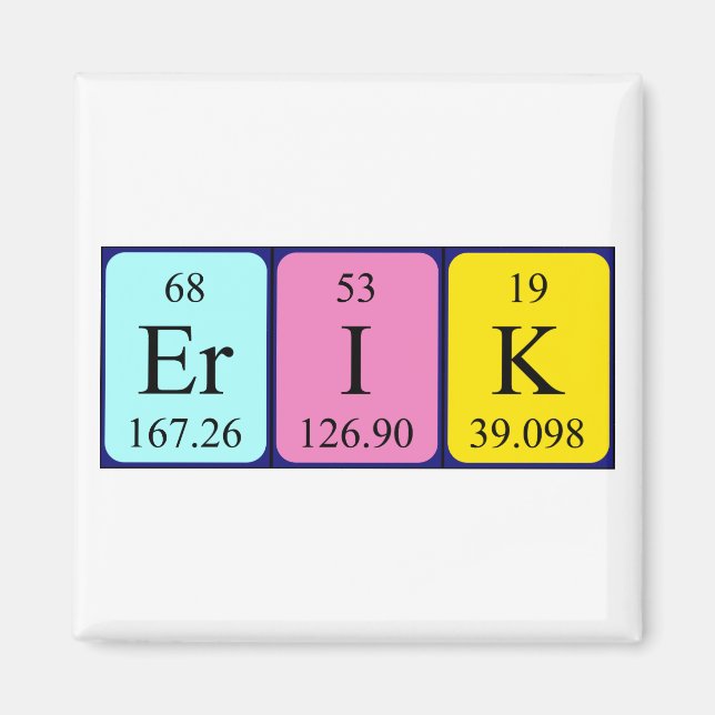 Erik periodic table name magnet (Front)