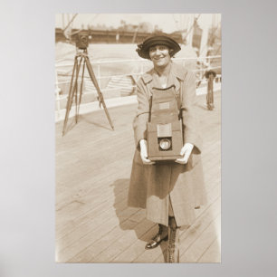 Erika Morini Holding Large Box Camera Poster