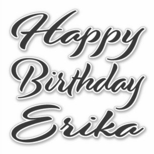 Erika name first name black Sticker birthday
