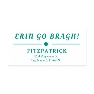 Erin Go Bragh 4 Leaf Clover Underline Address Self-inking Stamp