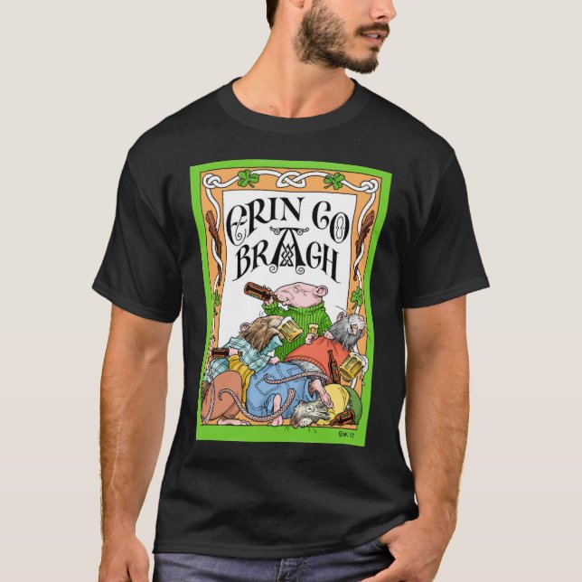 Erin Go Bragh black T-Shirt (Front)