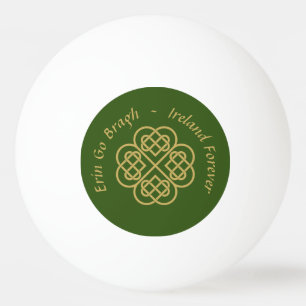 Erin Go Bragh Gold Celtic Shamrock Ping Pong Ball
