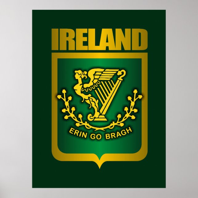"Erin Go Bragh" Gold Posters & Prints (Front)