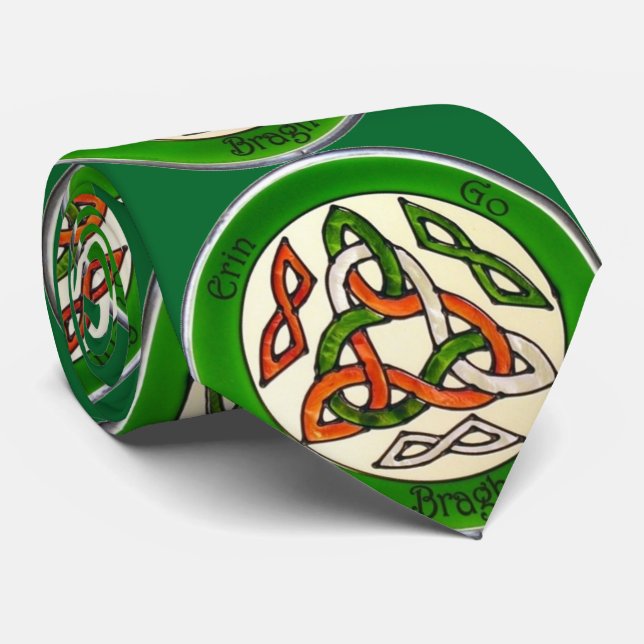 Erin Go Bragh St. Patrick's Day Trinity Knot Tie (Rolled)
