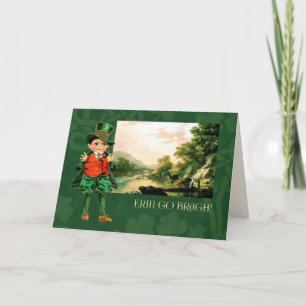Erin Go Bragh. Vintage Little Irish Boy Card