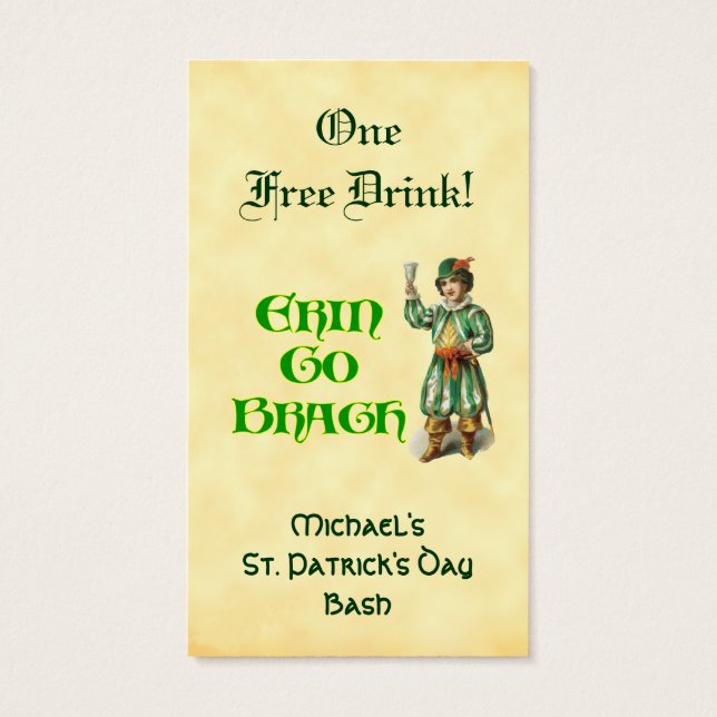 Erin Go Braugh Custom St Patricks Day Drink Ticket (Back)