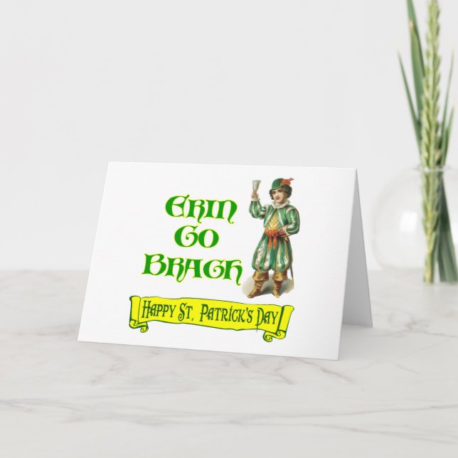 Erin Go Braugh Happy St. Patrick's Day Saying Card (Front)