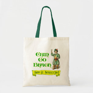 Erin Go Braugh Happy St. Patrick's Day Saying Tote Bag