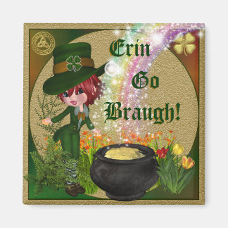 Erin Go Braugh leprechan Magnet