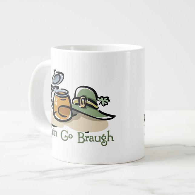 Erin Go Braugh Pint and Hat Large Coffee Mug (Front Left)