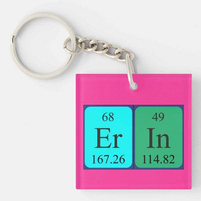 Erin periodic table name keyring (Front)