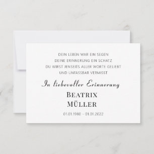 Erinnerung Modern Elegant Simple Chic  Dankeskarte Thank You Card