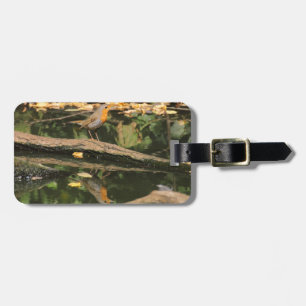 Erithacus rubecula luggage tag