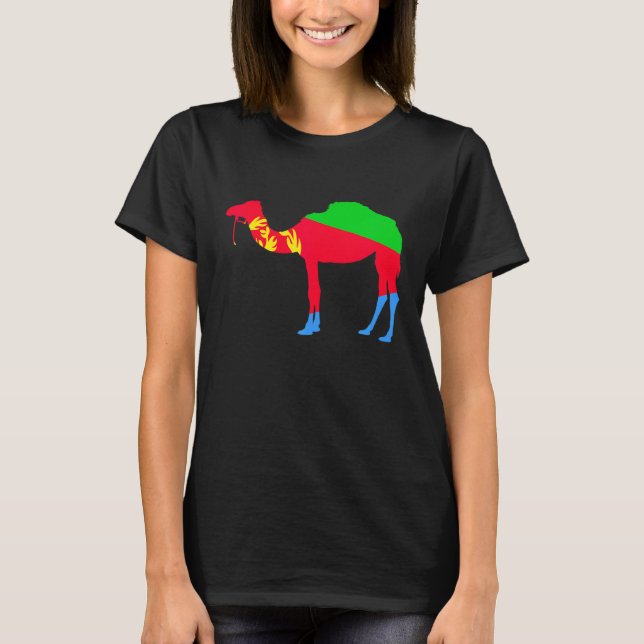 Eritrea Camel Flag Tigrinya Eritrea Map Symbol T-Shirt (Front)