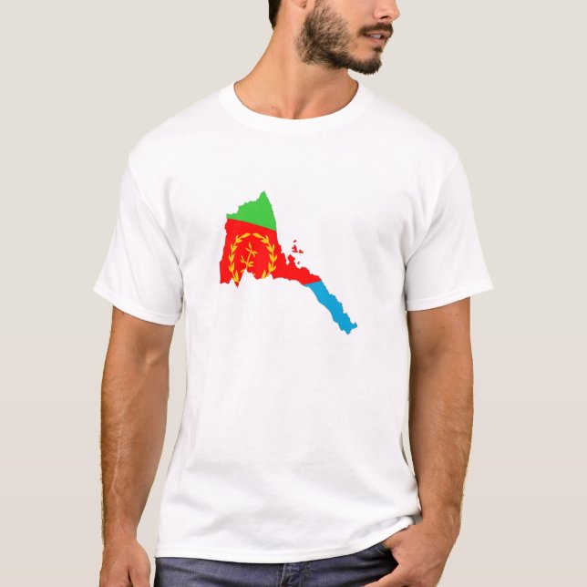 Eritrea country flag map shape silhouette T-Shirt (Front)