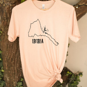 Eritrea Country Map Line Eritrean National Outline T-Shirt