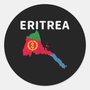 Eritrea Eritrean Map Flag Africa Gold Olive Branch Classic Round Sticker