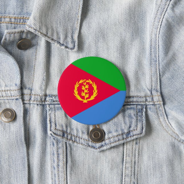 Eritrea flag 7.5 cm round badge (In Situ)