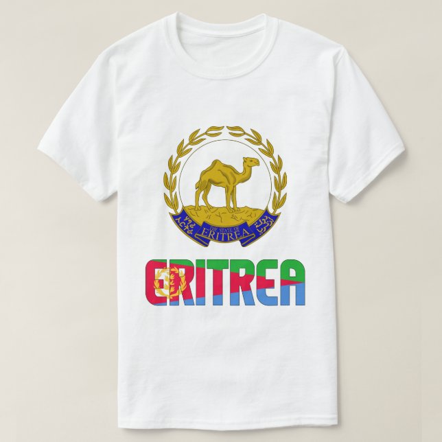 Eritrea Flag and Coat Of Arms Patriotic T-Shirt (Design Front)