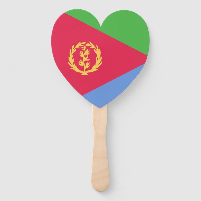 Eritrea Flag Emblem Hand Fan (Front)