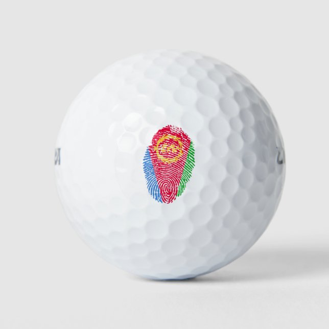 Eritrea Flag Fingerprint Country Pride Identity Golf Balls (Front)