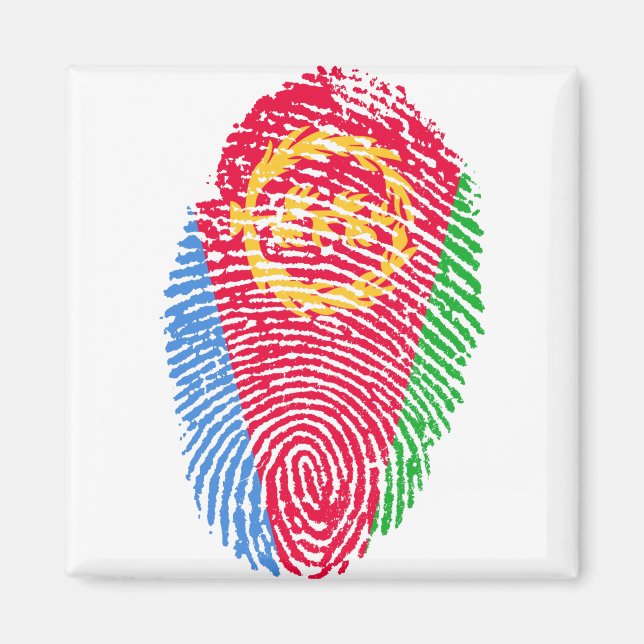 Eritrea Flag Fingerprint Country Pride Identity Magnet (Front)