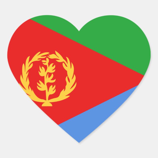 Eritrea Flag Heart Sticker (Front)
