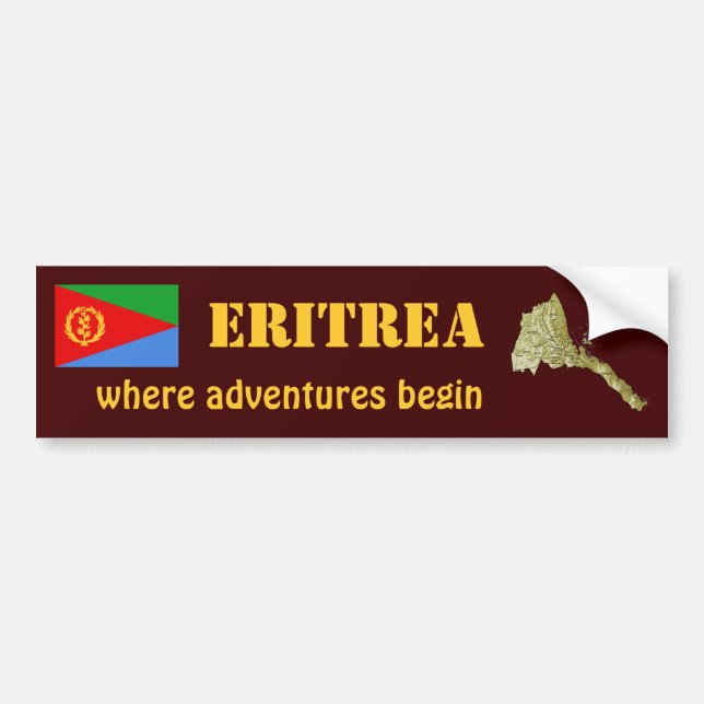Eritrea Flag + Map Bumper Sticker (Front)