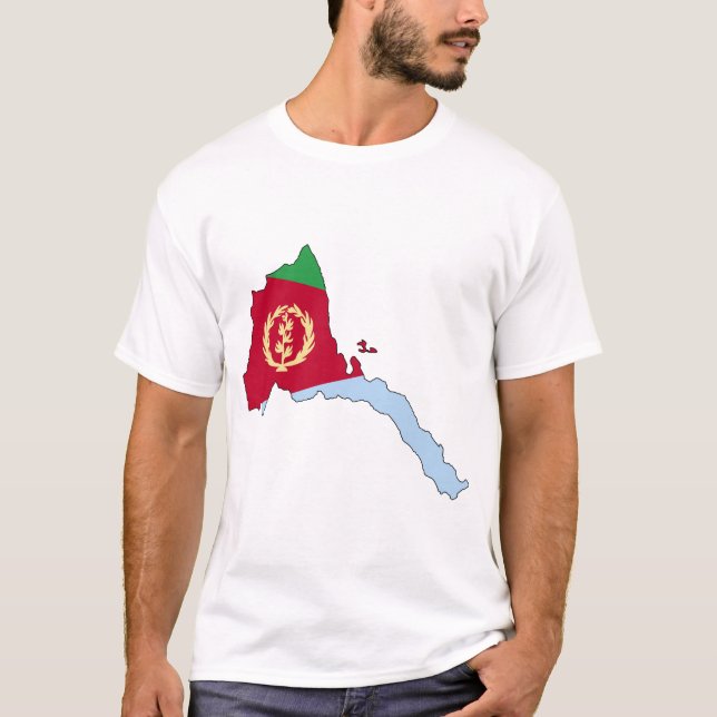 Eritrea flag map T-Shirt (Front)