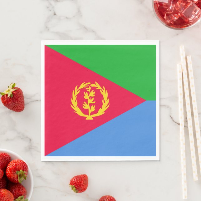 Eritrea flag napkin (Insitu)