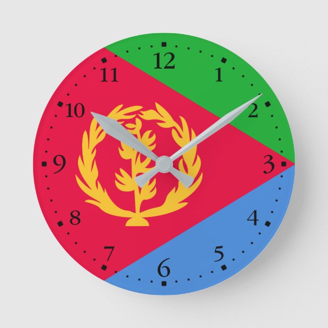 Eritrea Flag Round Clock (Front)