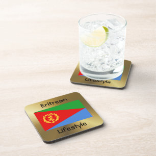 Eritrea Flag+Text Coaster