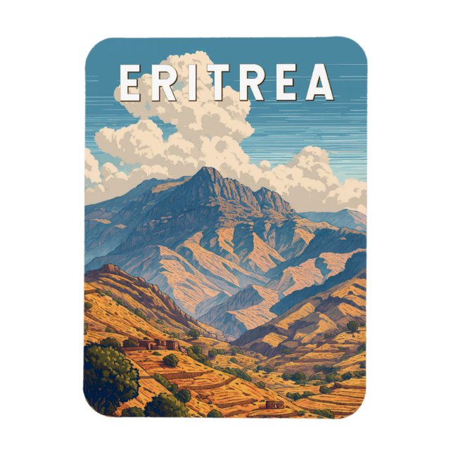 Eritrea Illustration Travel Art Vintage Magnet (Vertical)