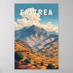 Eritrea Illustration Travel Art Vintage Poster