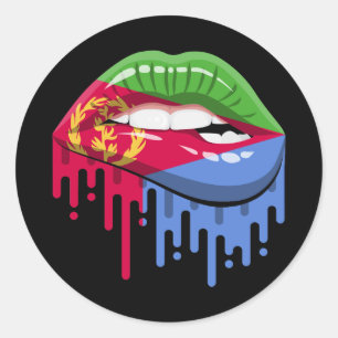 Eritrea lips pride root flag classic round sticker