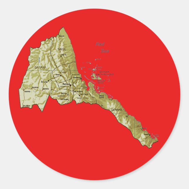 Eritrea Map Sticker (Front)