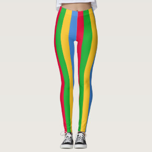 Eritrea National Flag Colours Vertical Striped Leggings