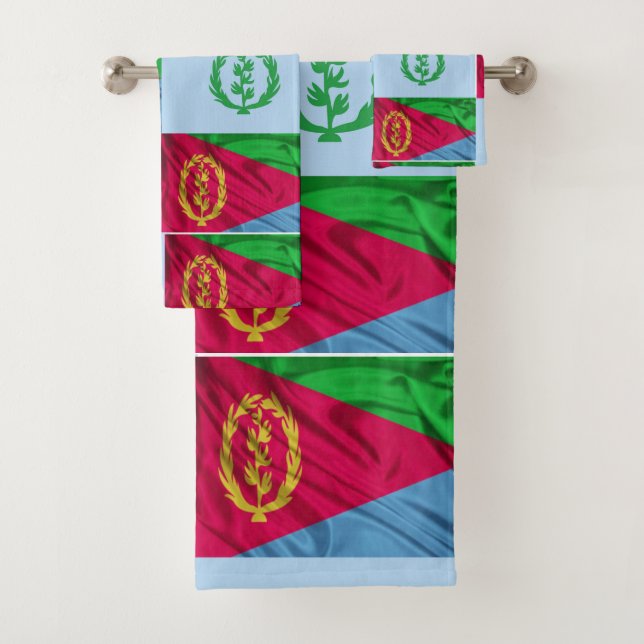 Eritrea Old and New Flags Bath Towel Set (Insitu)