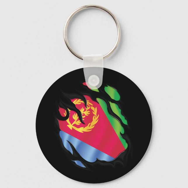 Eritrea Ripped Flag Key Ring (Front)