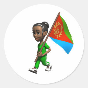 Eritrean Girl Classic Round Sticker