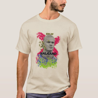 Erling Haaland Floral Graphic Football Fan Basic T T-Shirt