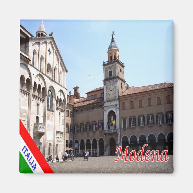 ERM010 MODENA, Town Hall And Cathedral, Fridge Magnet (Front)