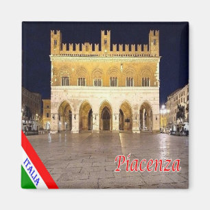 ERM012 PIACENZA by Night, Italy, Fridge Magnet