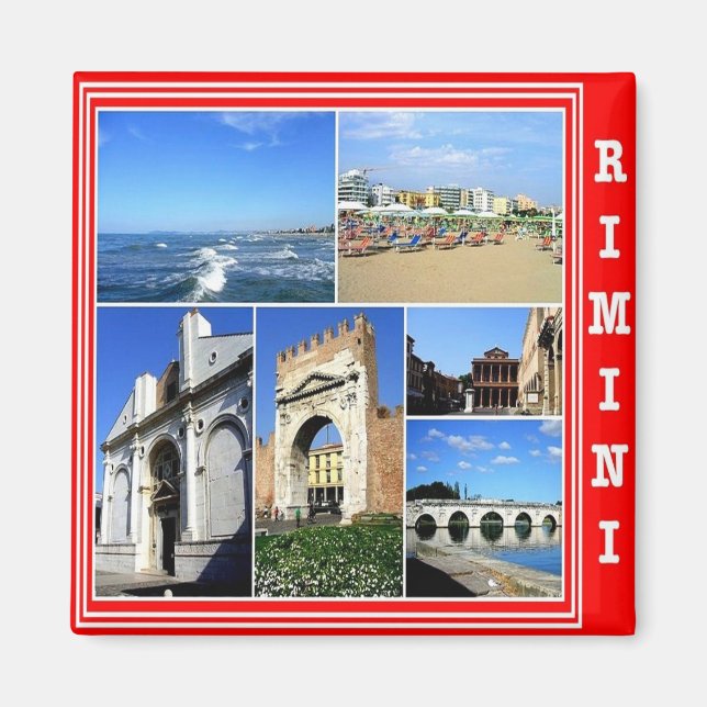 ERM024 RIMINI,  Italy, Mosaic, Fridge Magnet (Front)